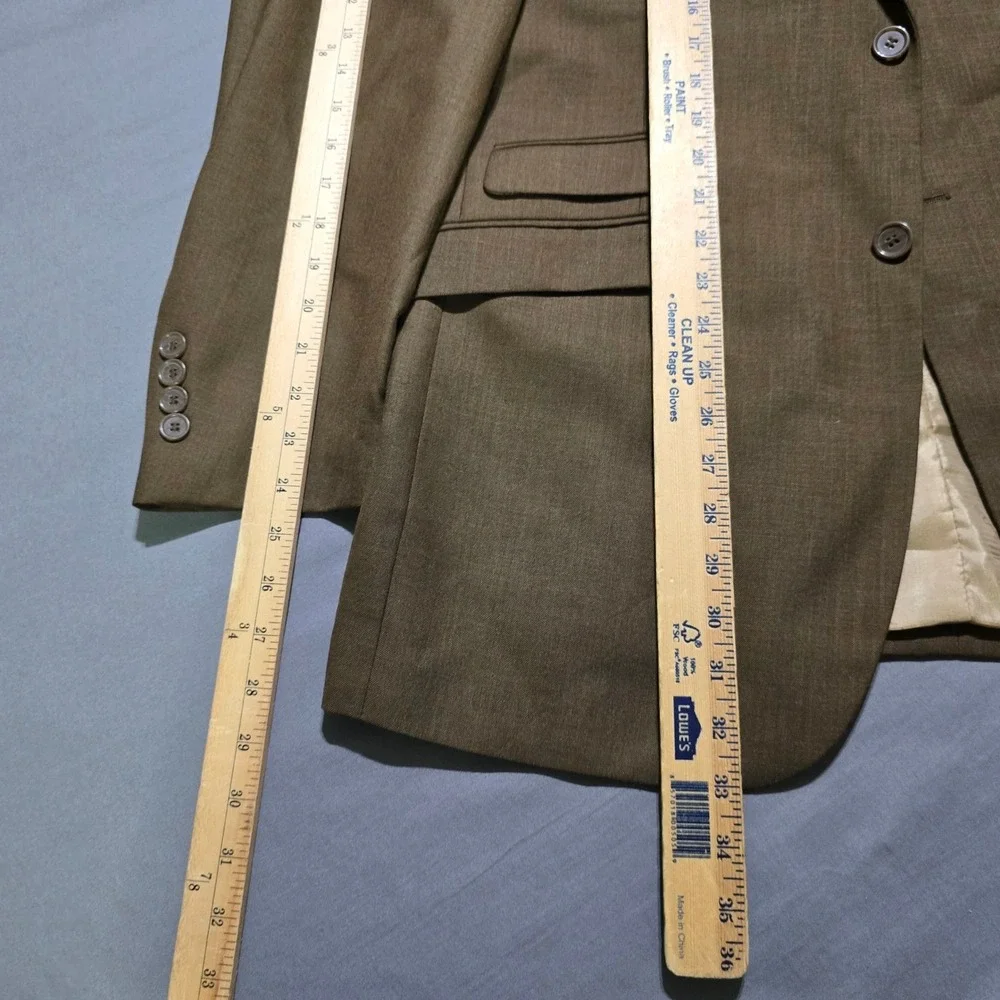 Stacy Adams Suit Mens 42R 35x26 Brown 2 Piece Blazer pants Gold Collection